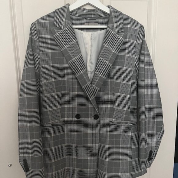H&M Houndstooth Grey Blazer (10)/L - Picture 1 of 2